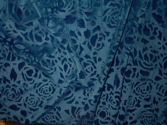 Embossed Roses Royal Blue Velour/Velvet Fabric